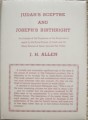 Judah's Scepter and Joseph's Birthright by Bishop John Hardin Allen, a classic work first published in 1901. Front cover.